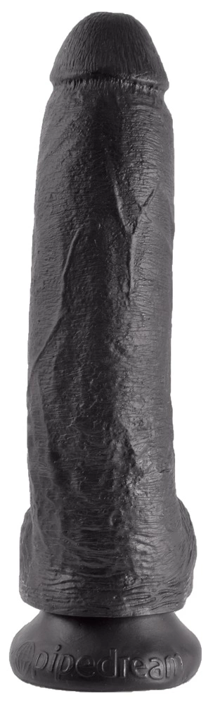 King Cock realistiškas dildo su siurbtuku, tamsus, 22,9 cm