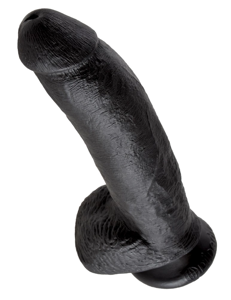 King Cock realistiškas dildo su siurbtuku, tamsus, 22,9 cm