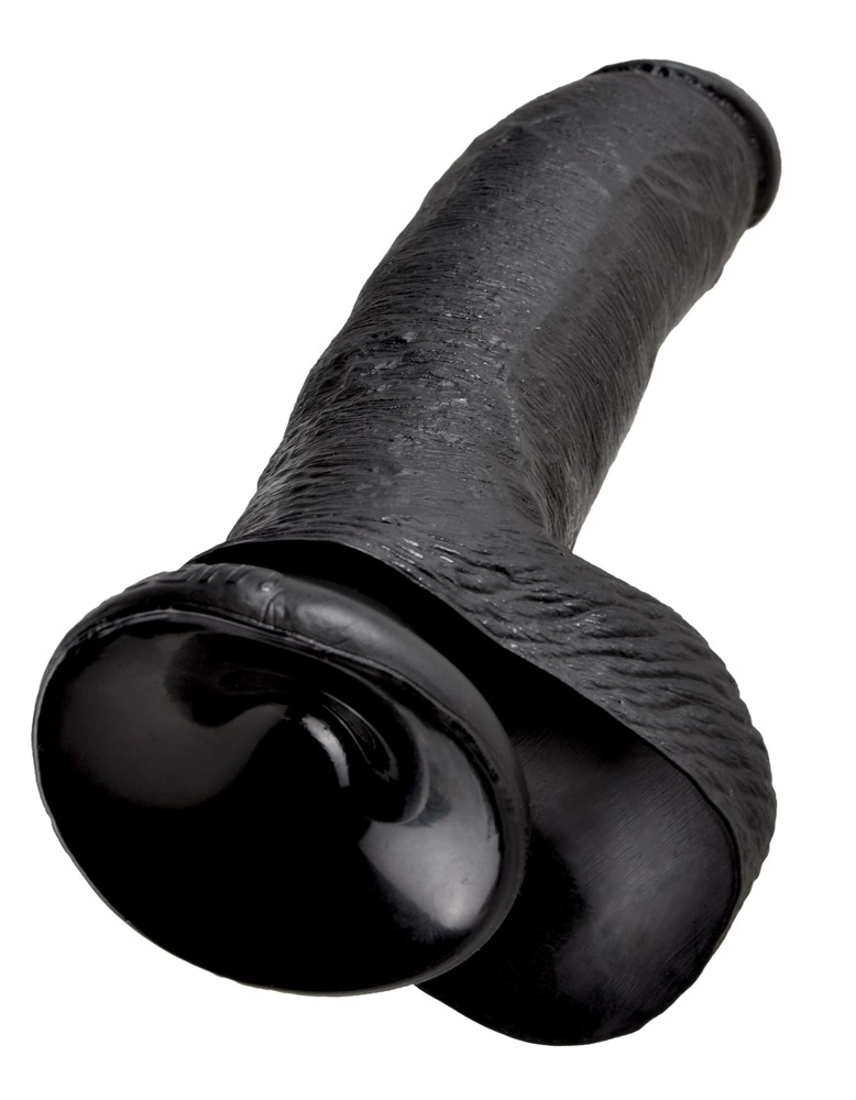 King Cock realistiškas dildo su siurbtuku, tamsus, 22,9 cm