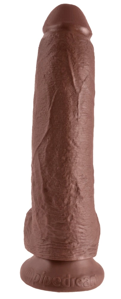 King Cock 9 colių realistiškas dildo su siurbtuku, rudas, 22,9 cm