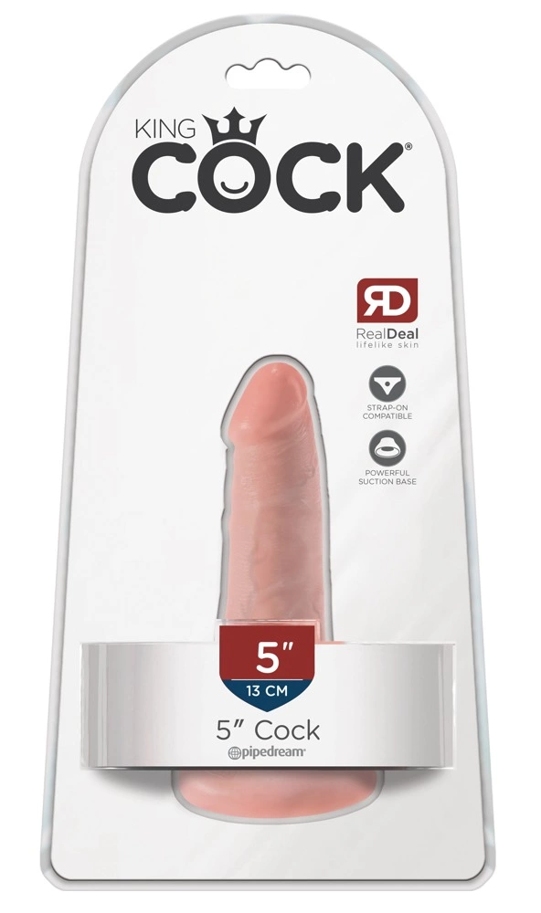 King Cock realistiškas dildo su siurbtuku, kūno spalvos, 14 cm