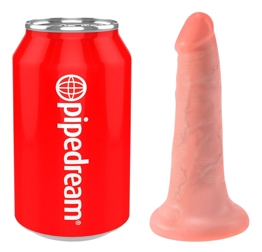 King Cock realistiškas dildo su siurbtuku, kūno spalvos, 14 cm