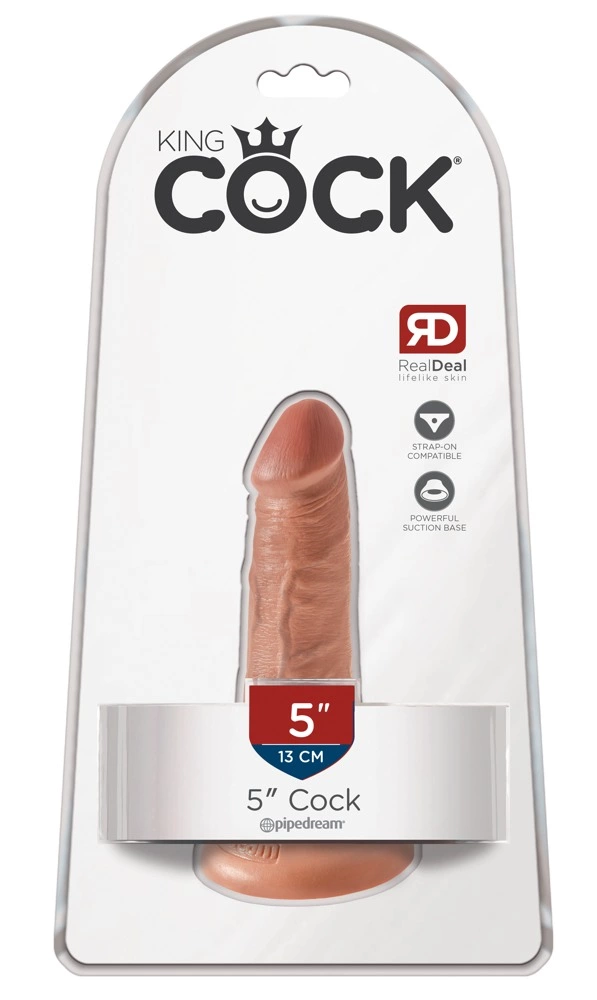 King Cock realistiškas dildo su siurbtuku, 14 cm