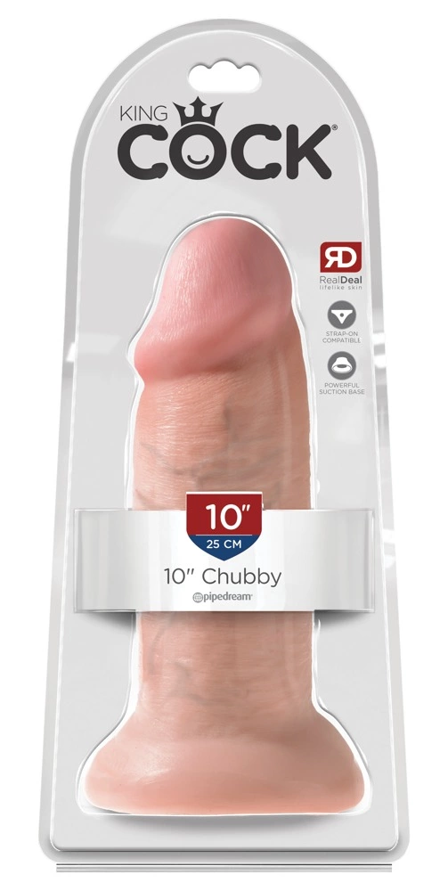 King Cock realistiškas dildo su siurbtuku, kūno spalvos, 25,4 cm
