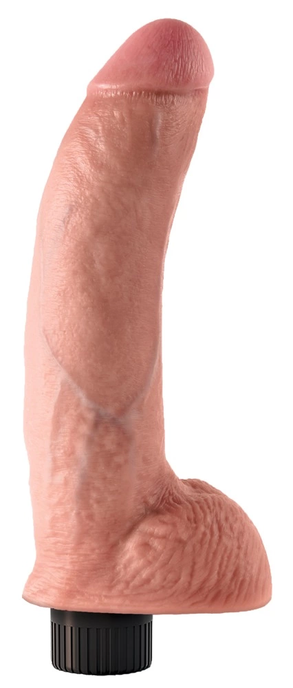 King Cock lankstus realistiškas vibratorius su siurbtuku, 23 cm, smėlio spalvos
