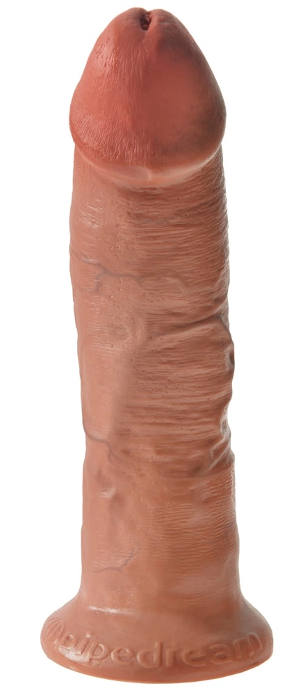 King Cock realistiškas lenktas dildo su siurbtuku, 24 cm