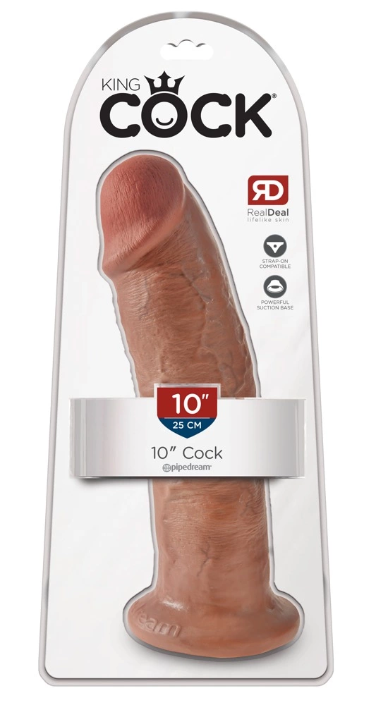 King Cock realistiškas dildo su siurbtuku, 25 cm, Tan