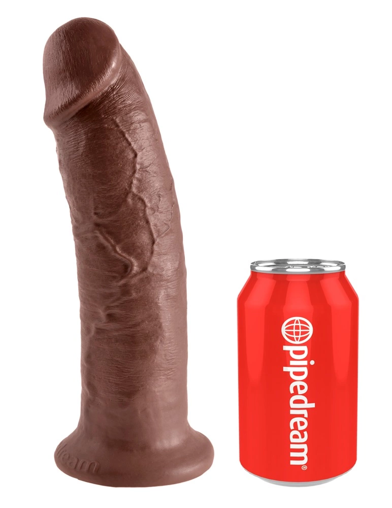 King Cock realistiškas dildo su siurbtuku, 25 cm, rudas