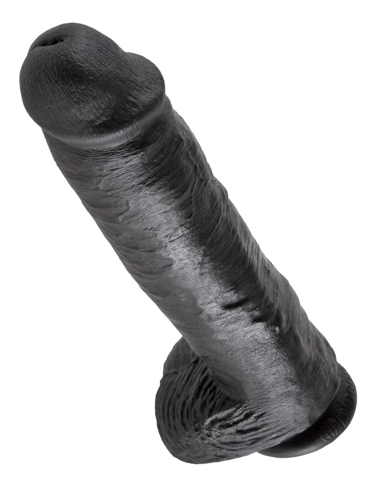 King Cock realistiškas dildo su siurbtuku, tamsus, 28 cm
