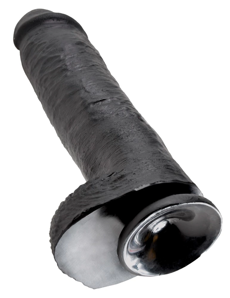 King Cock realistiškas dildo su siurbtuku, tamsus, 28 cm