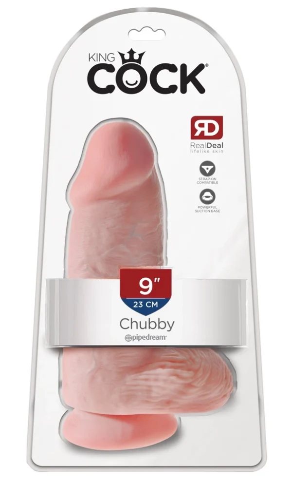 King Cock realistiškas dildo su siurbtuku, 22,9 cm, šviesaus odos atspalvio