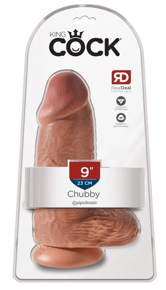 King Cock realistiškas dildo su siurbtuku, 22,9 cm, tamsesnio odos atspalvio
