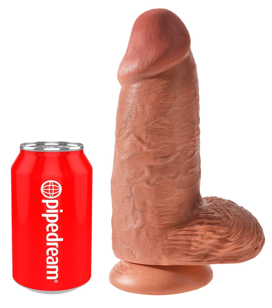 King Cock realistiškas dildo su siurbtuku, 22,9 cm, tamsesnio odos atspalvio
