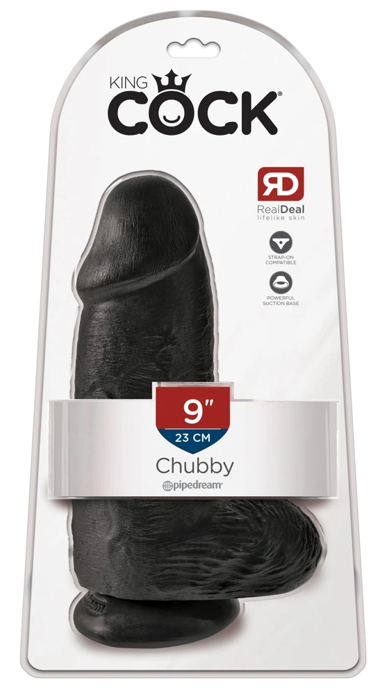 King Cock Chubby realistiškas dildo su siurbtuku, 22,9 cm, tamsus