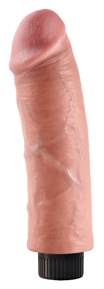 King Cock lankstus realistiškas vibratorius su siurbtuku, 25 cm, smėlio spalvos