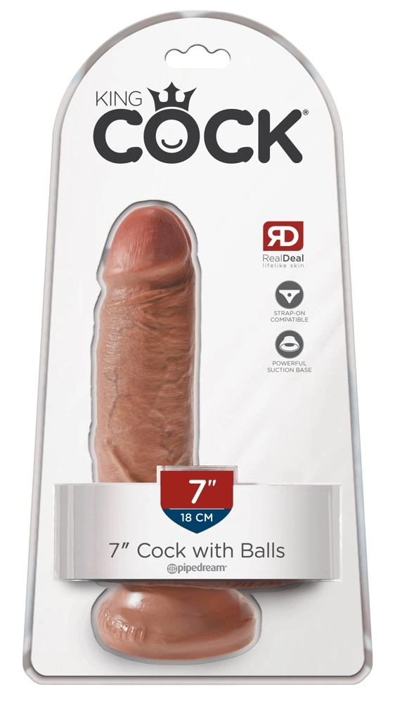 King Cock 7″ realistiškas dildo su siurbtuku, 17,8 cm