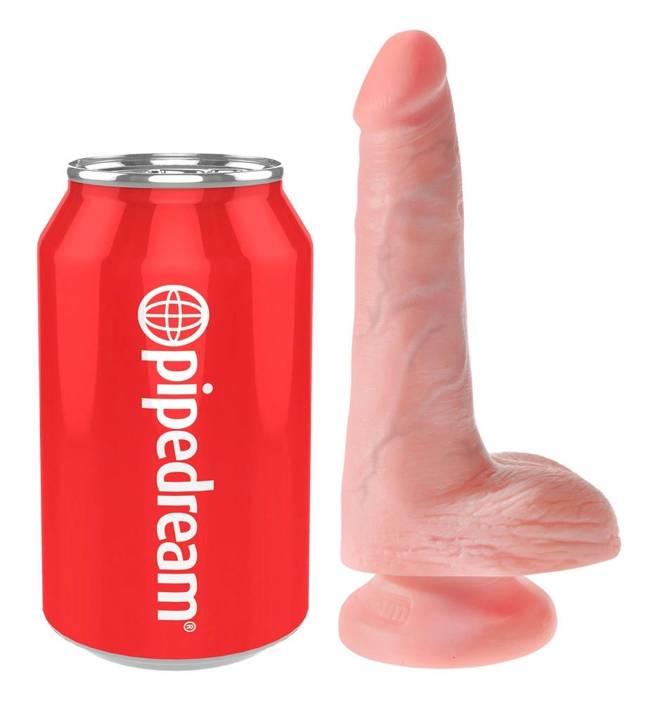 King Cock 6″ realistiškas dildo su siurbtuku, šviesios kūno spalvos, 15,2 cm
