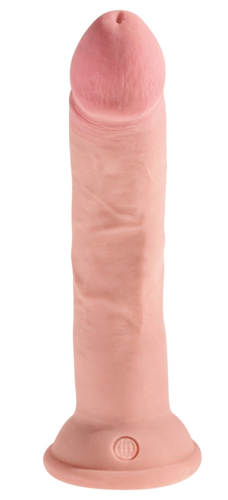King Cock Plus 8 colių trigubo tankio dildo su siurbtuku, šviesus