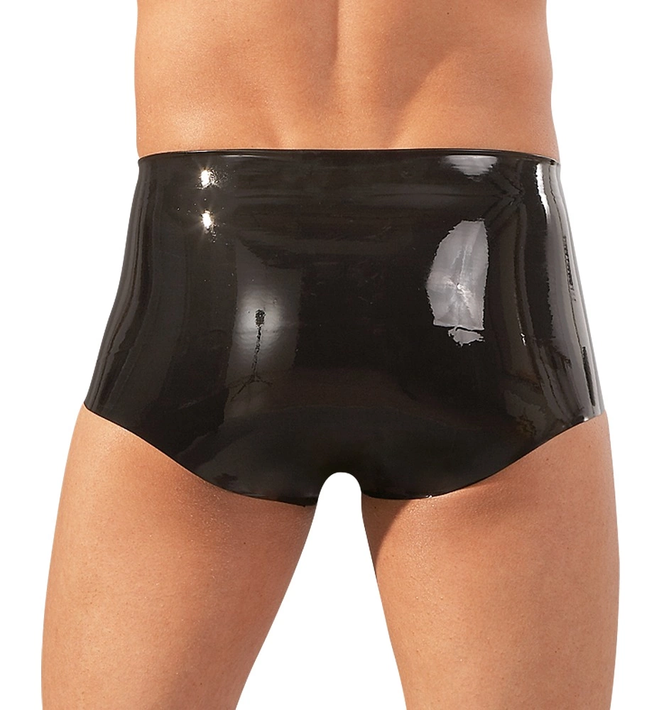 Late X vyriški lateksiniai šortai su anatomine įmova, juodi, L/XL