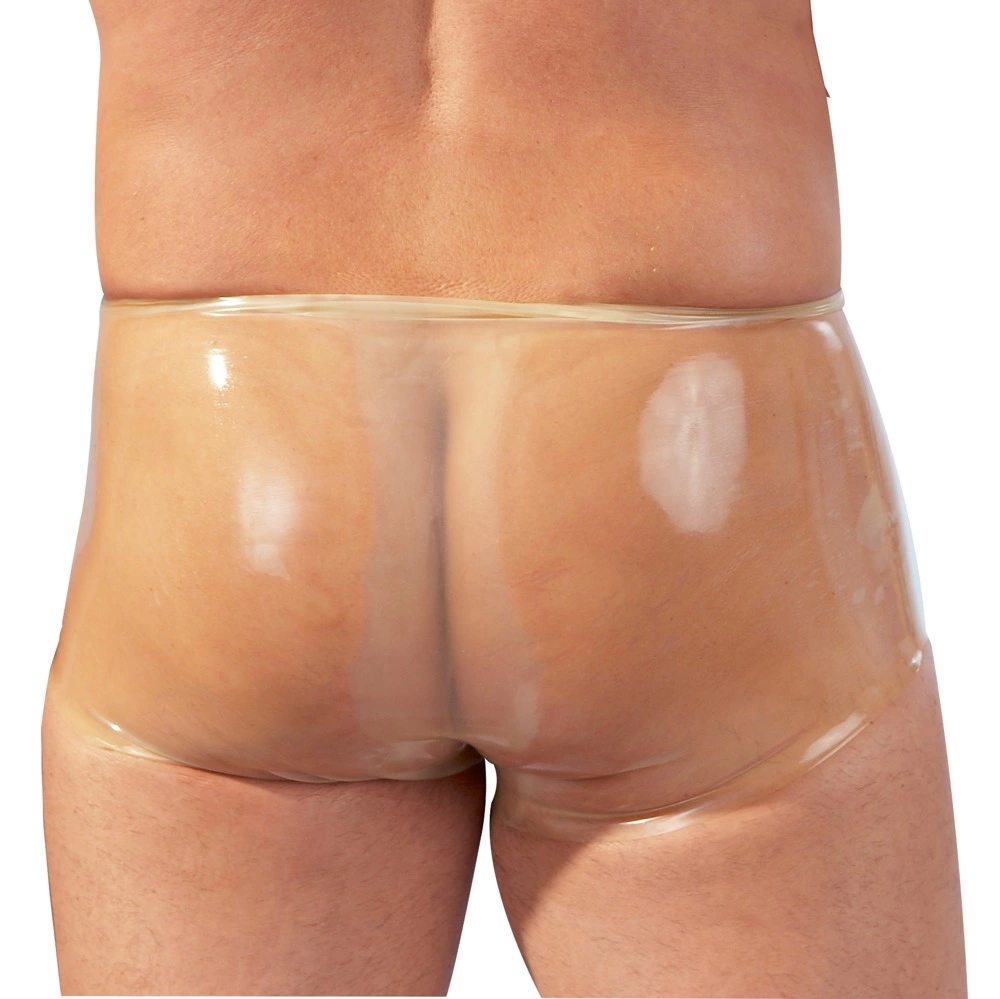 Late X vyriški lateksiniai šortai su anatomine įmova, skaidrūs, S/M