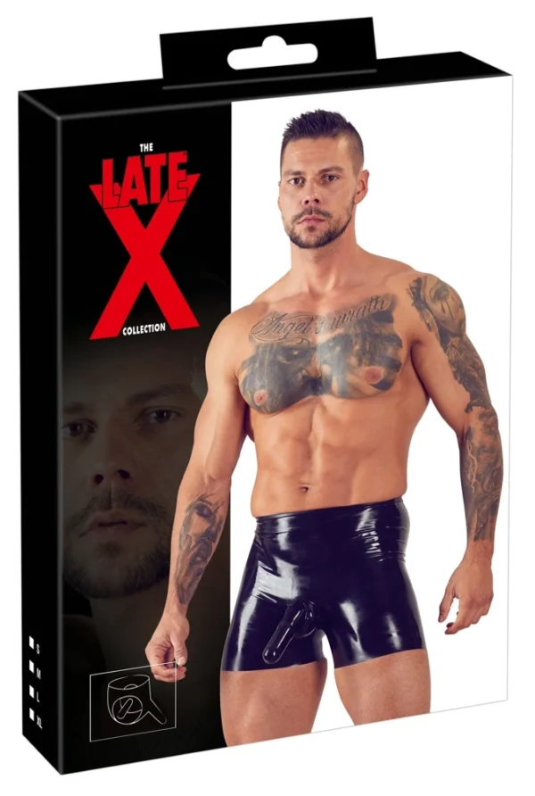 Late X latekso trumpikės vyrams su anatomine kišene, juodos, S