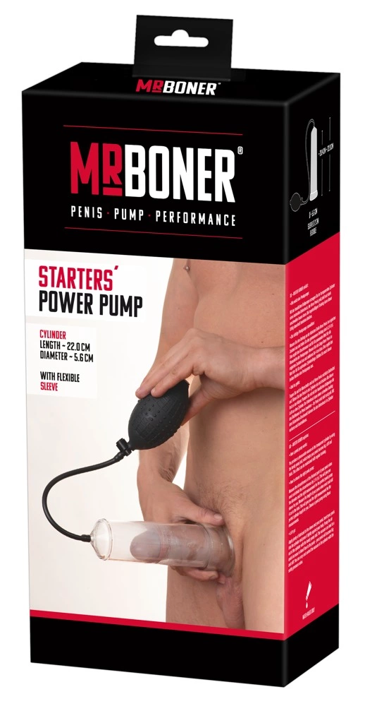 Mister Boner penio pompa su skale ir apsauginiu vožtuvu, skaidri, 22 cm