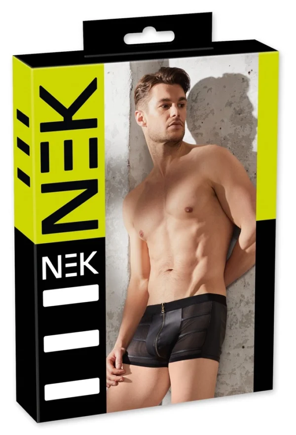 NEK vyriški matiniai bokseriai su tinkleliu ir užtrauktuku, juodi, S