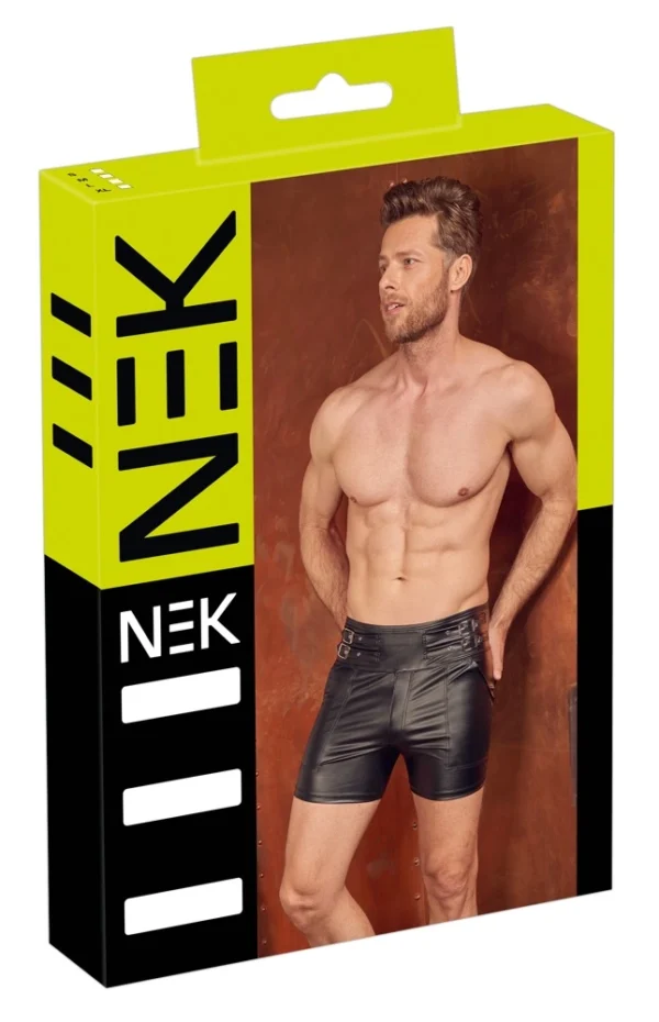 NEK vyriški šortai aukštu liemeniu su sagtimis, matiniai, juodi, XL