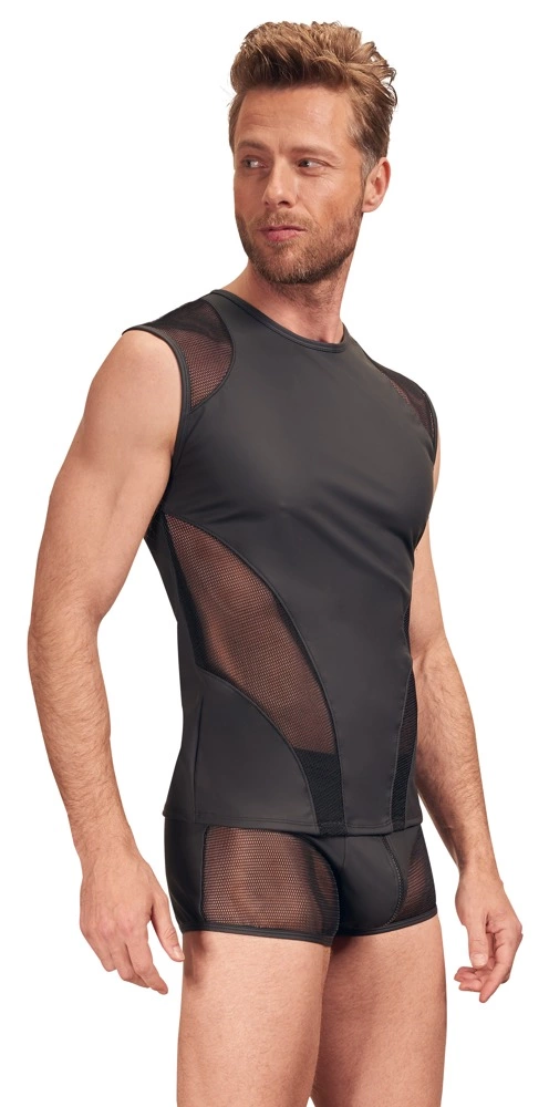 NEK vyriški marškinėliai be rankovių su tinklelio intarpais, juodi, 2XL