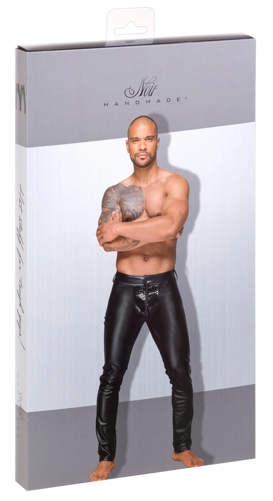 Noir vyriškos Powerwetlook kelnės su blizgiomis detalėmis, juodos, XL