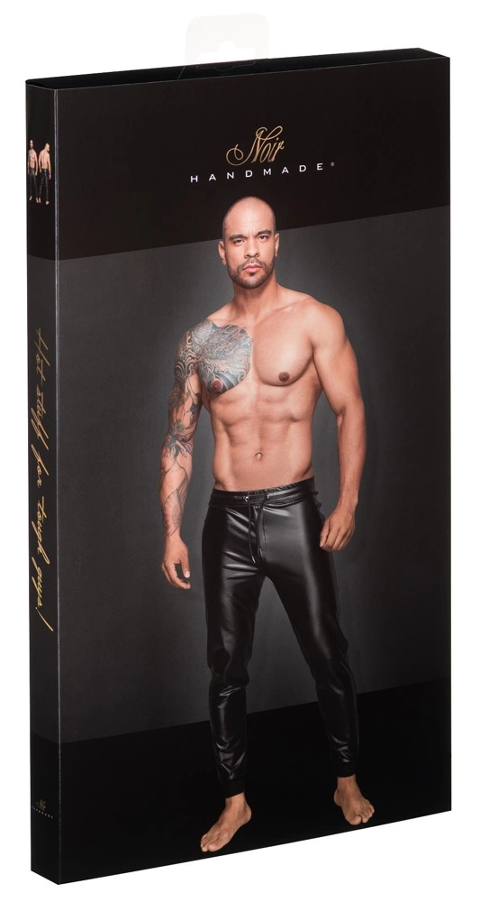 Noir vyriškos powerwetlook sportinio kirpimo kelnės, juodos, L