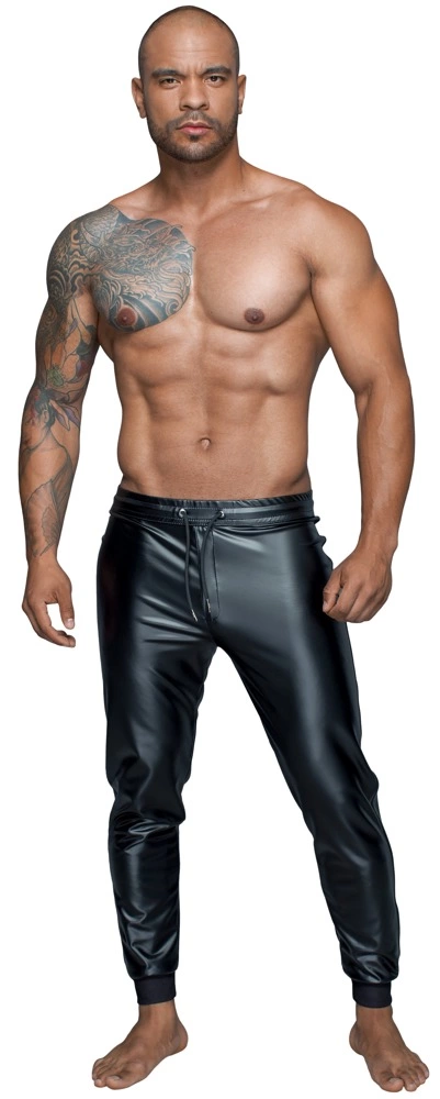 Noir vyriškos powerwetlook sportinio kirpimo kelnės, juodos, L