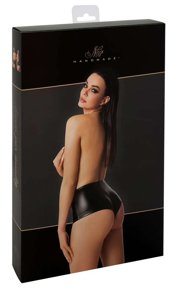 Noir Orgia Mysteria aukšto liemens Powerwetlook kelnaitės, juodos, S