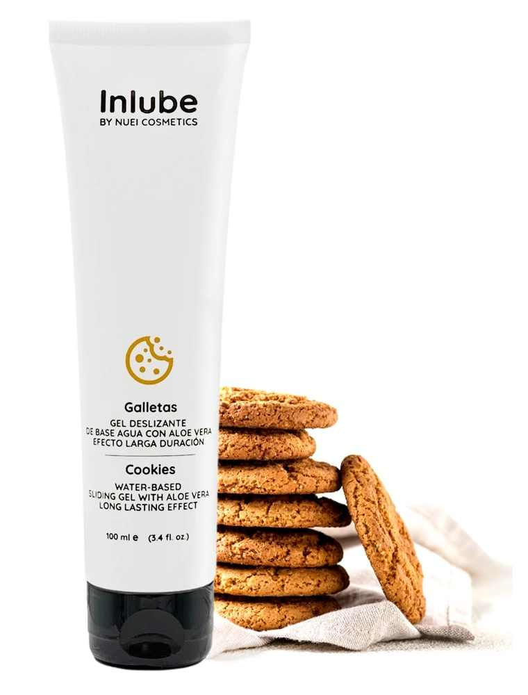 Nuei Inlube veganiškas lubrikantas vandens pagrindu su alaviju, sausainių aromato, 100 ml