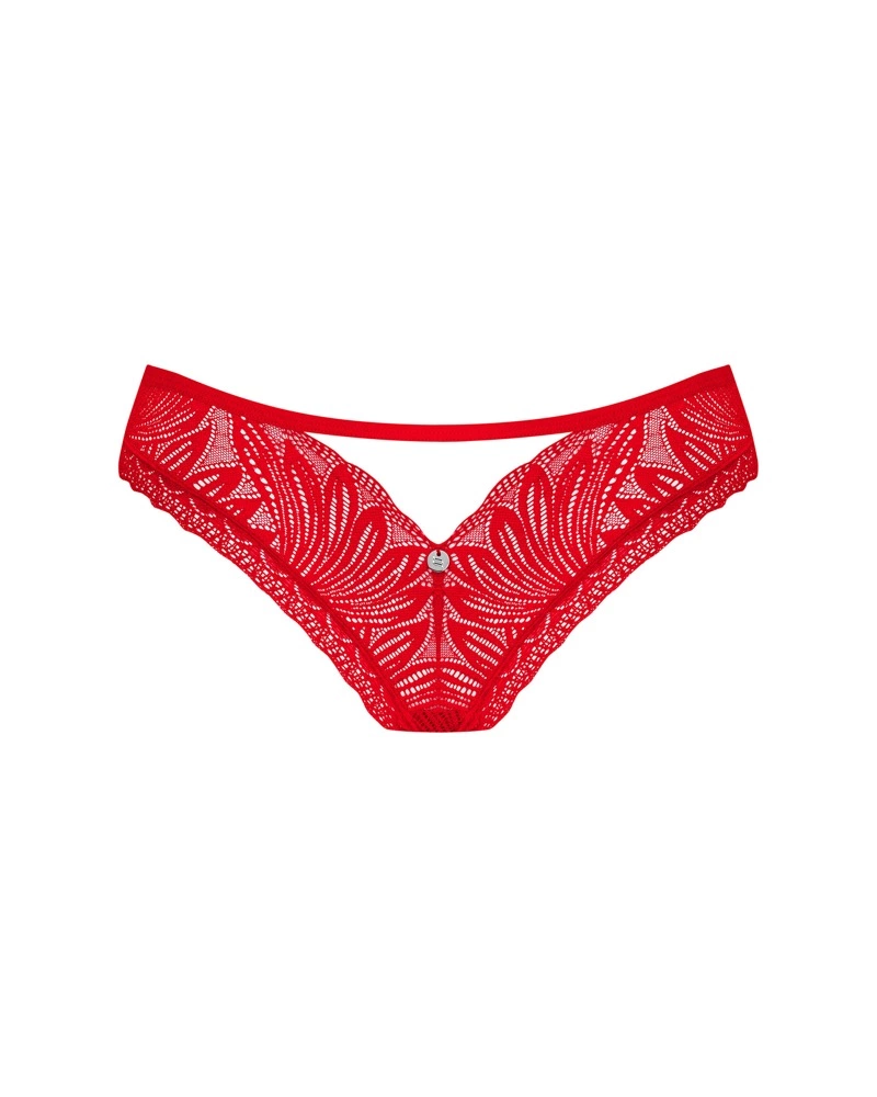 Obsessive Chilisa nėriniuotos kelnaitės su gėlių raštu, raudonos, XL/2XL
