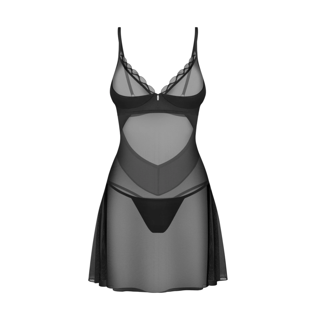 Obsessive Stelisa naktinukai su stringais, juodi, L/XL