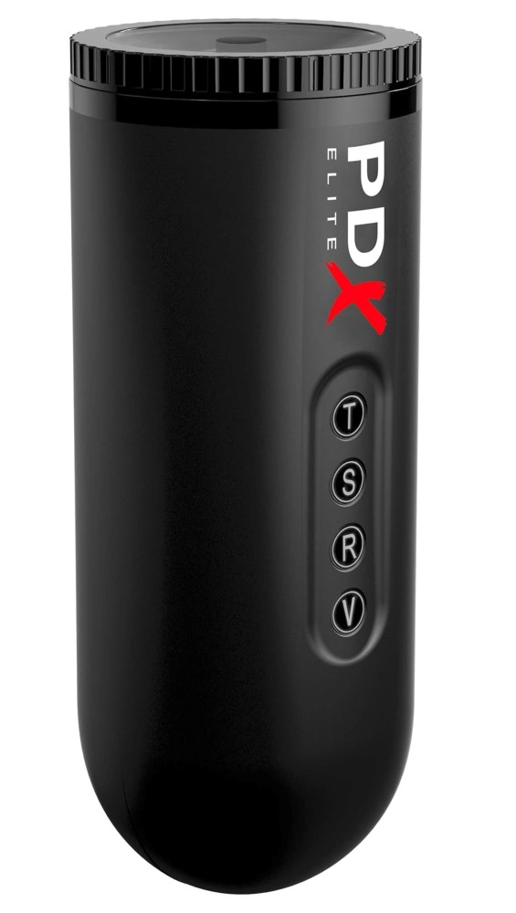 PDX Elite automatinis masturbatorius su vibracija ir siurbimu, juodas