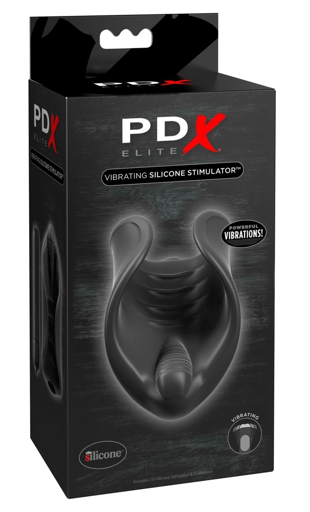 PDX Elite vibruojantis masturbatorius, juodas, 8 cm