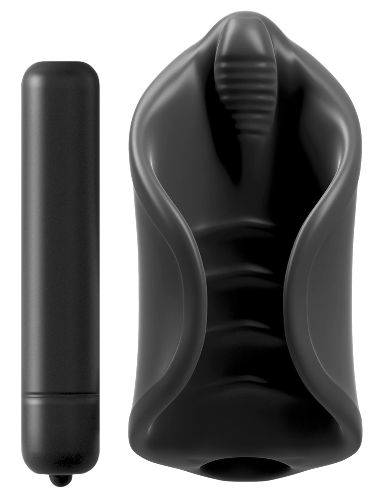 PDX Elite vibruojantis masturbatorius, juodas, 8 cm
