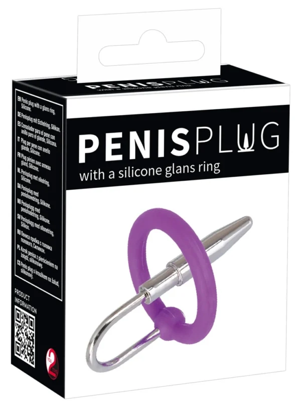 Penisplug silikoninis žiedas su metaliniu plėtikliu, violetinis