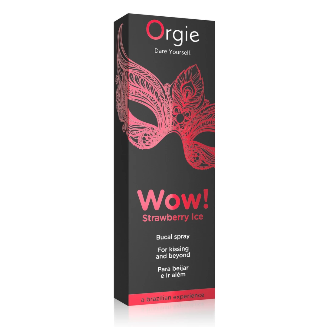Orgie Wow! burnos purškiklis, braškės ir mentolis, 10 ml