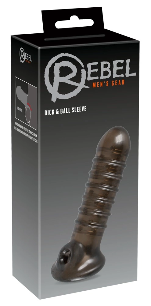 Rebel penio antgalis su kilpa sėklidėms iš TPR, dūminės spalvos, 18 cm
