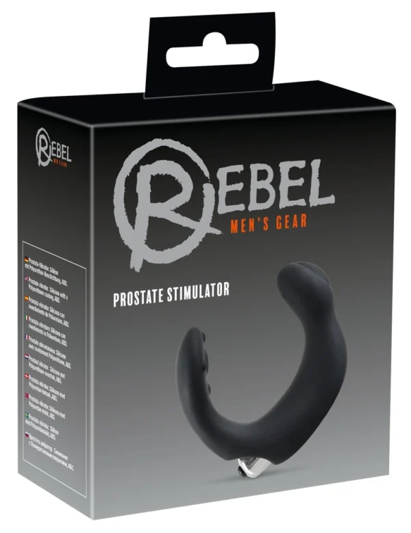 Rebel C formos prostatos masažuoklis su vibracija, juodai sidabrinis, 20 cm