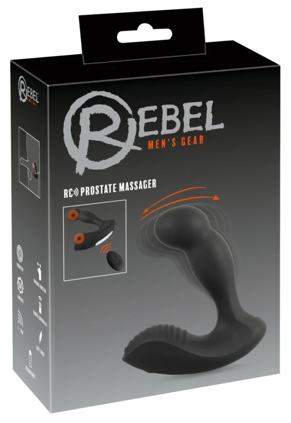 Rebel RC prostatos masažuoklis su linguojančia galvute ir pulteliu, 13,1 cm