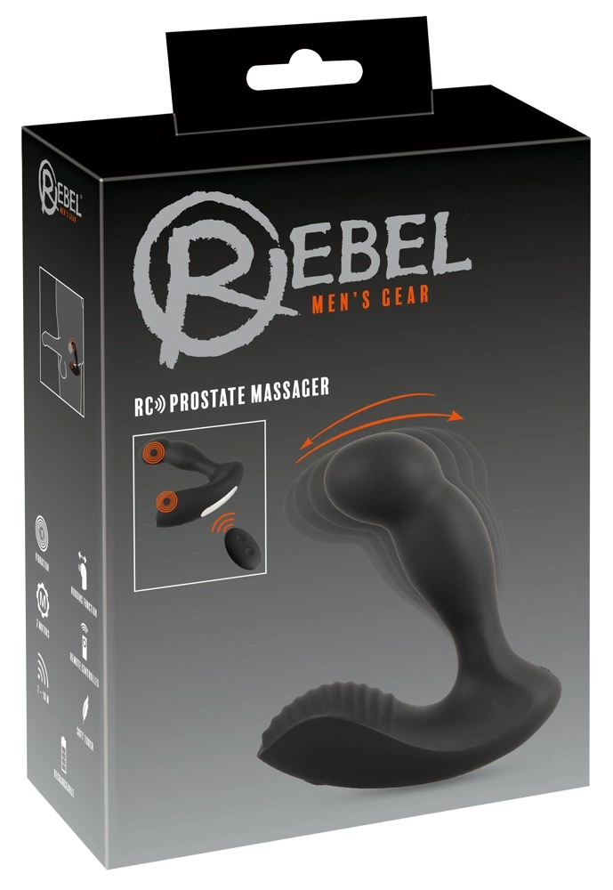 Rebel RC prostatos masažuoklis su linguojančia galvute ir pulteliu, 13,1 cm