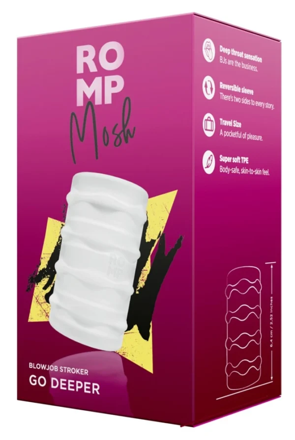 Romp Mosh masturbatorius iš TPE su dviem tekstūromis, skaidrus