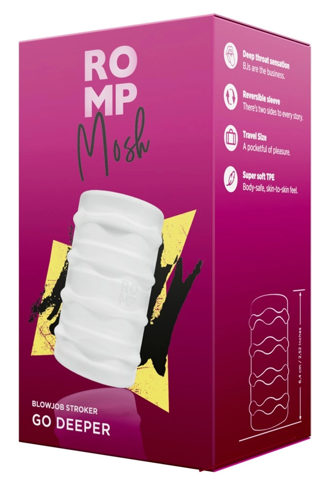 Romp Mosh masturbatorius iš TPE su dviem tekstūromis, skaidrus