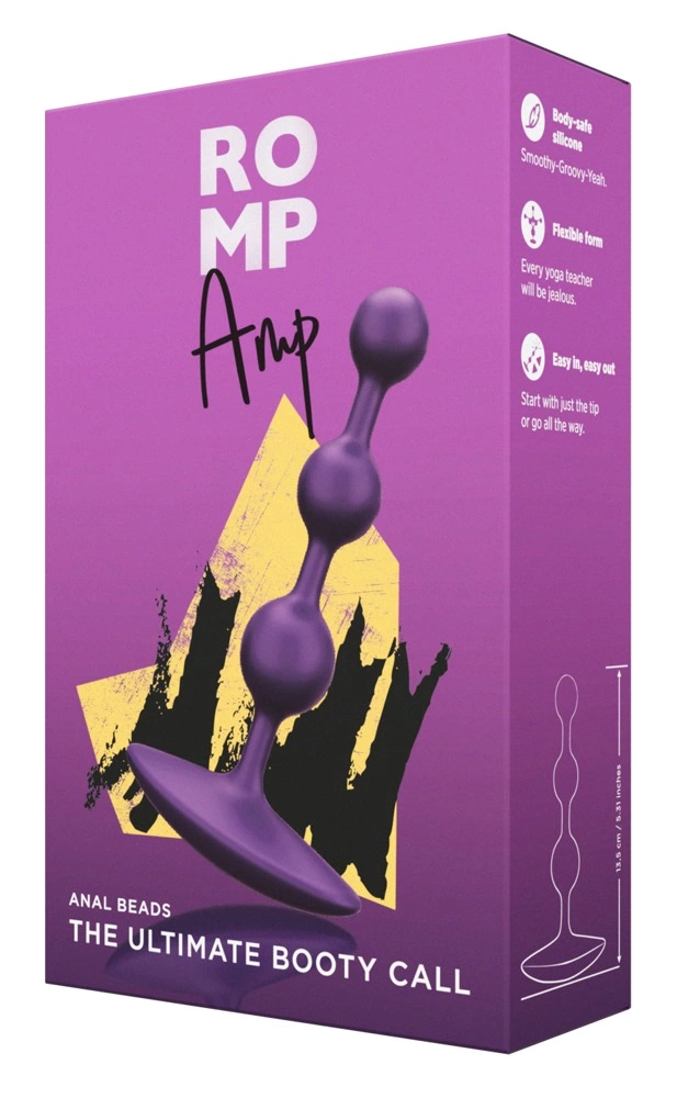 ROMP Amp silikoniniai analiniai karoliukai, 13,5 cm, juodi