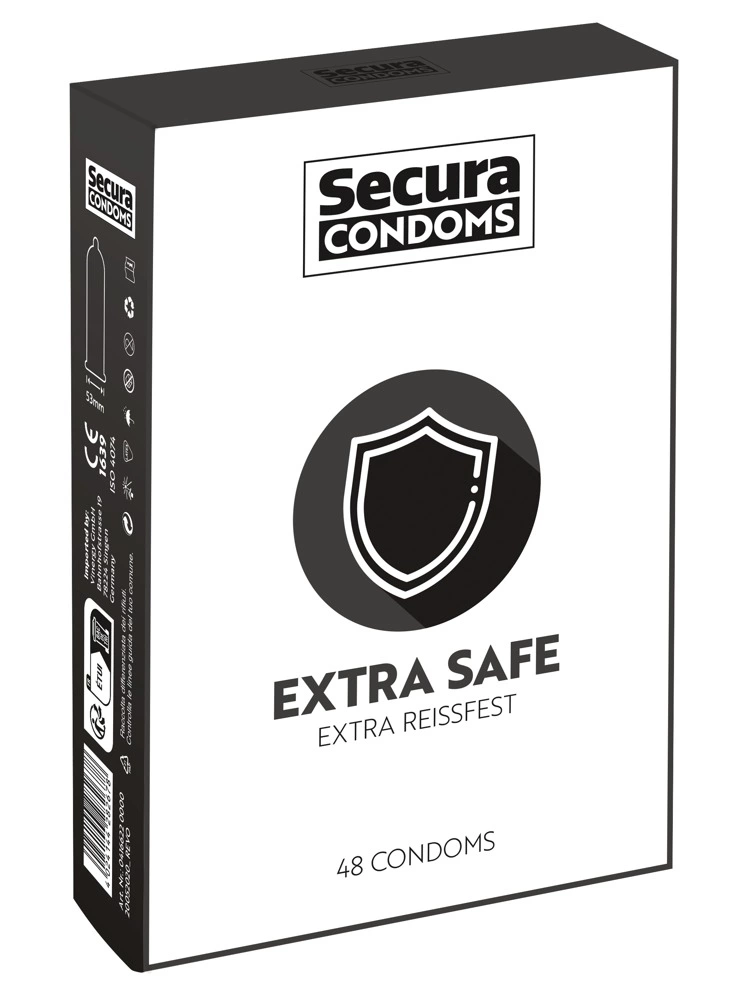 Secura Extra Safe prezervatyvai su storesnėmis sienelėmis, 48 vnt.