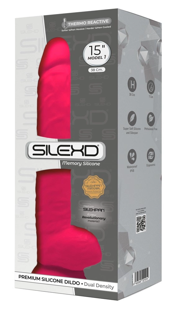SilexD Model 15 realistiškas XXL dildo su siurbtuku, rožinis, 38 cm